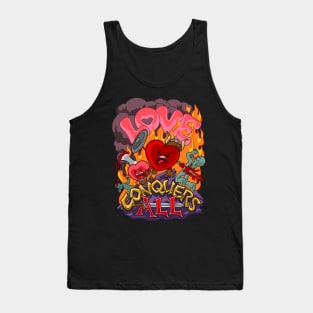 Love Conquers All - Barbarian Viking Hearts Tank Top